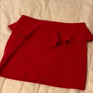 Red Peplum Skirt